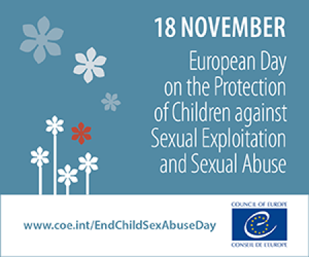 A poster of European Day on the Protection of Children against Sexual Exploitation and Sexual Abuse