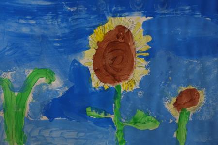 Child drawing of sunflower