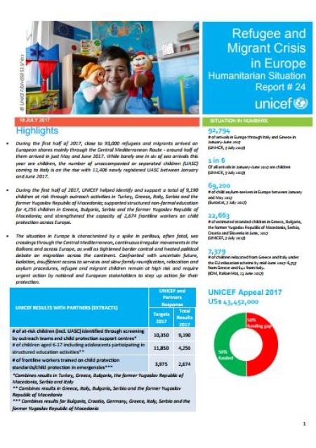  UNICEF Situation Report 24 First Page